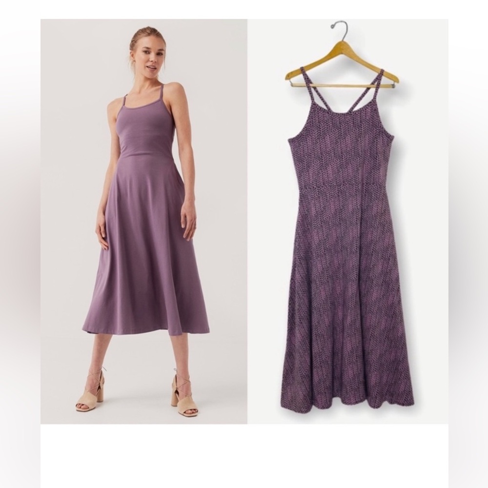 Like New Pact Lagoon Fit and Flare Midi Dress in Purple XL Organic Cotton